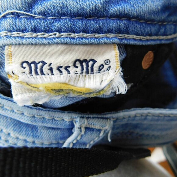 Miss Me Bermuda Shorts Girls Size 14 Rhinestones Denim Jean Blue - Picture 9 of 9